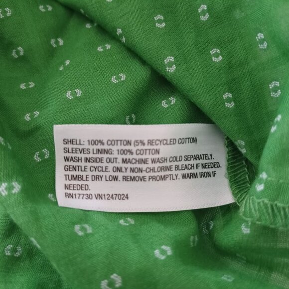 Kate Spade x Target Green Puff Sleeve Bow Front Blouse Women’s Size Small Cotton - Picture 3 of 5